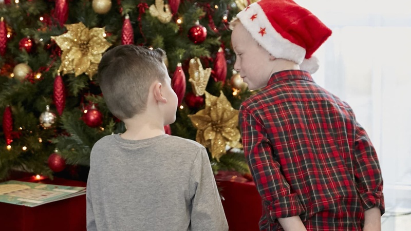 Family in Lobby at Christmas
