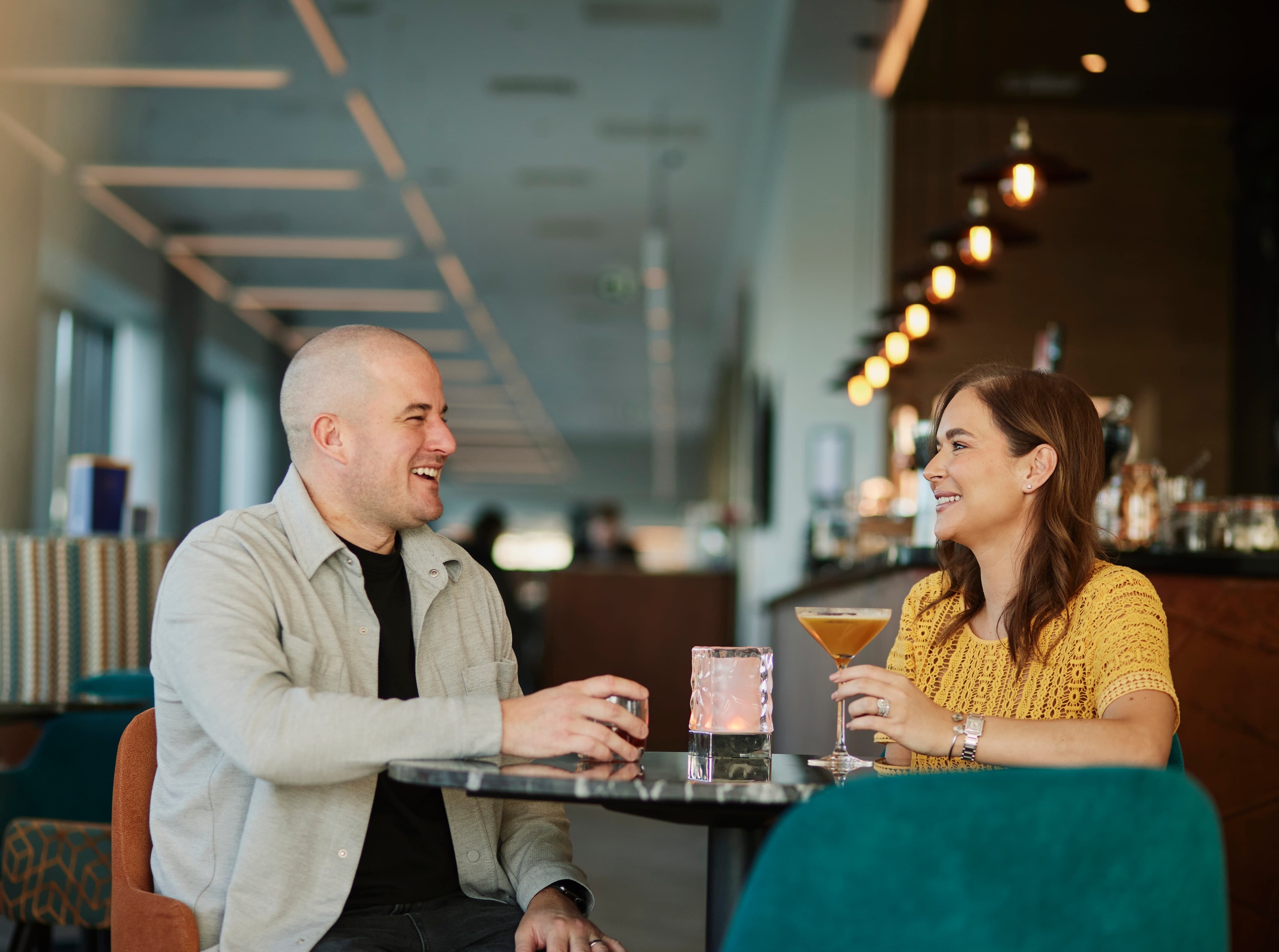 Couple with cocktails